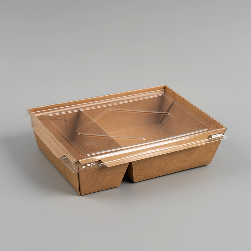 Boîte en papier kraft double compartiment avec couvercle d'animal