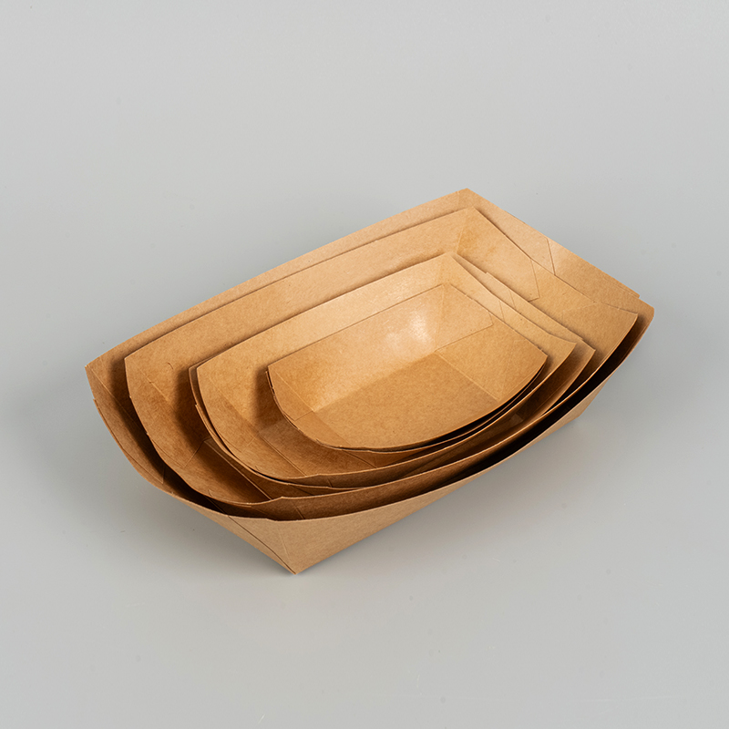 Plateau en papier de type de navire recyclable